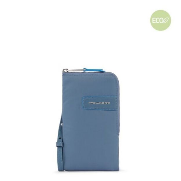 Immagine di Pochette porta smartphone con tracolla pelle_tess azzurro