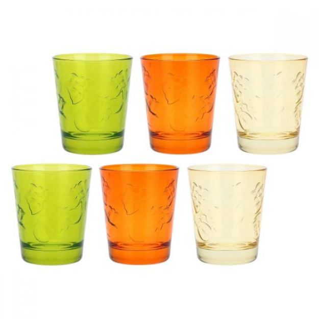 Immagine di Set 6 bicchieri colorati in vetro Country