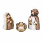 Immagine di Set capanna con stella cometa e Sacra Famiglia in ceramica Presepe Classico